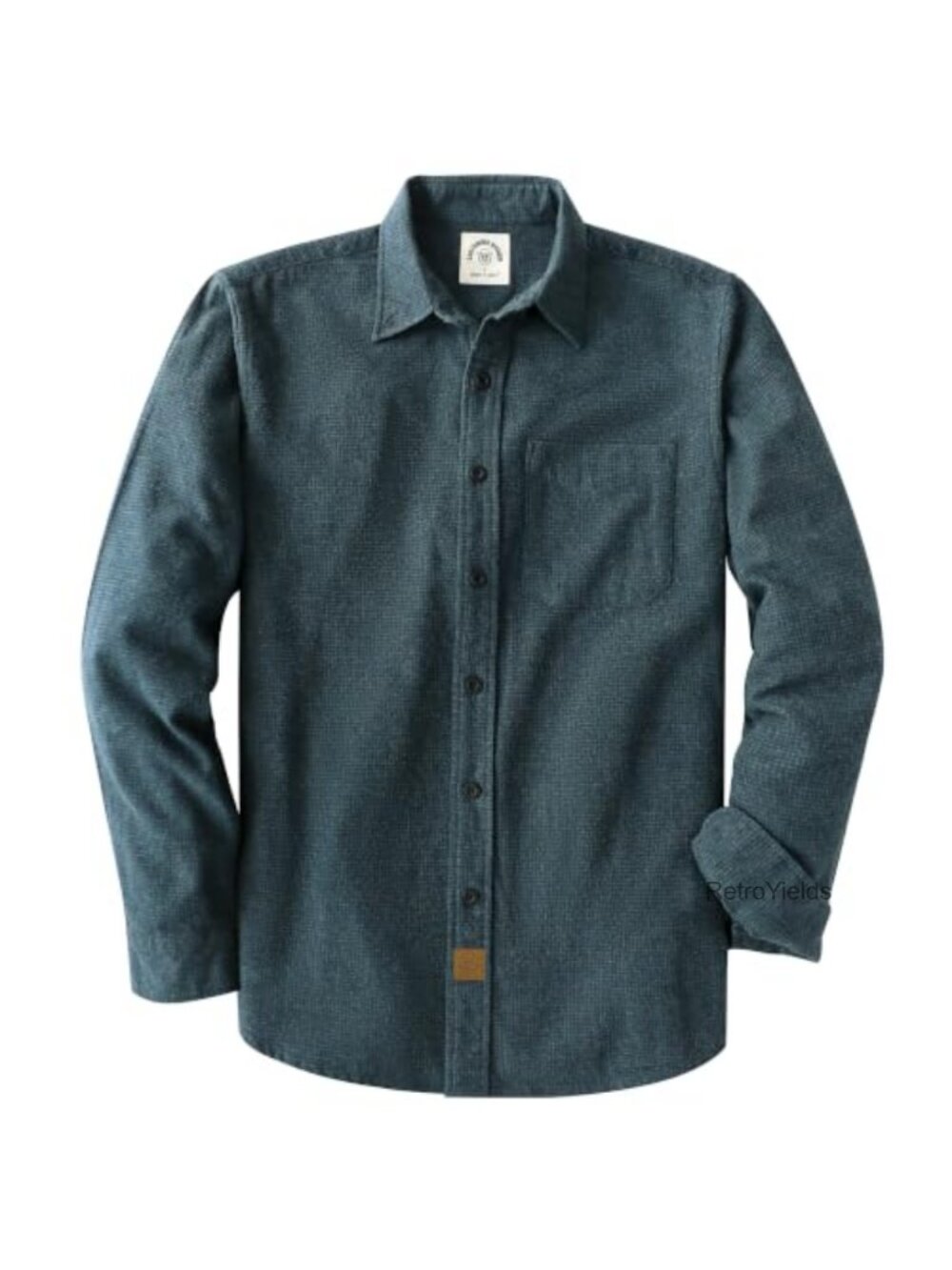 Men's Flannel Shirt Button Down Long Sleeve Cotton Houndstooth